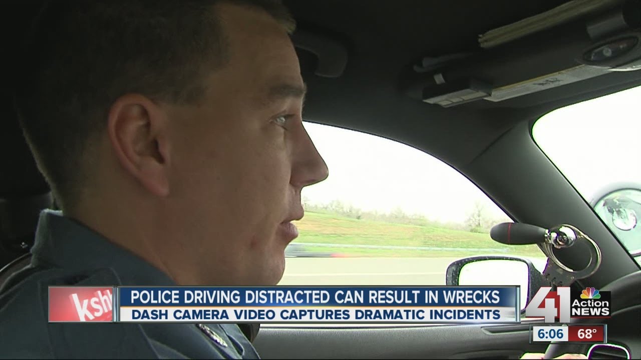 Police drive distracted, causing wrecks