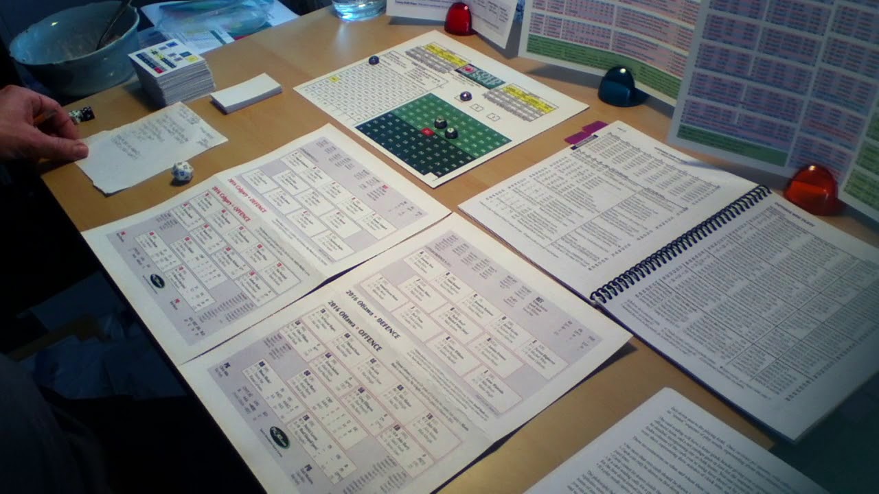 Cold Snap football board game sample play with v4.0 gamebook