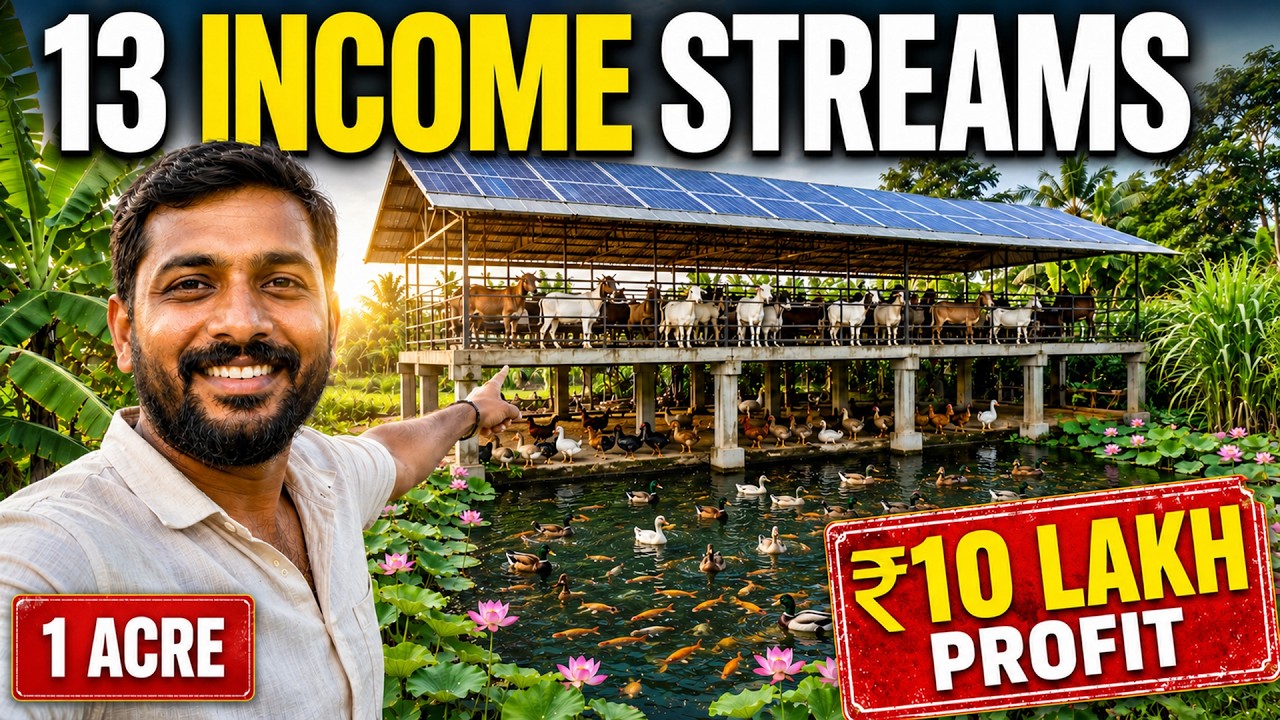 1 Acre, 13 Income Streams, ₹10 Lakh Profit | Integrated Farming System