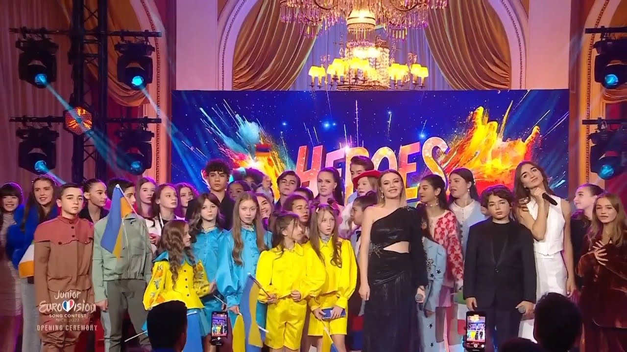 The JESC 2023 common song, Heroes, performed by the former French representatives (Opening Ceremony)