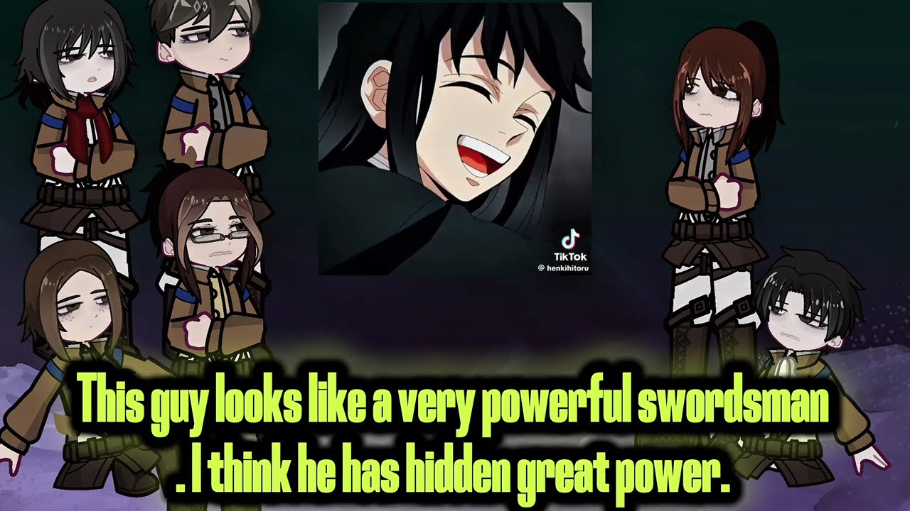 Attack on titan react to eren as Muichiro | Giyuu | Demon slayer | Hashira | Gacha life 2