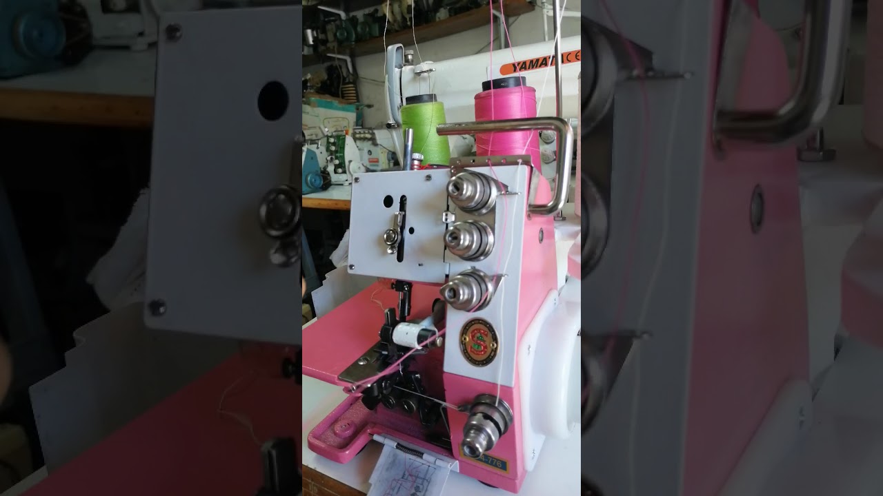 4. Fileteadora familiar, Enhebrado - Cómo hilar Máquina de coser Overlock.