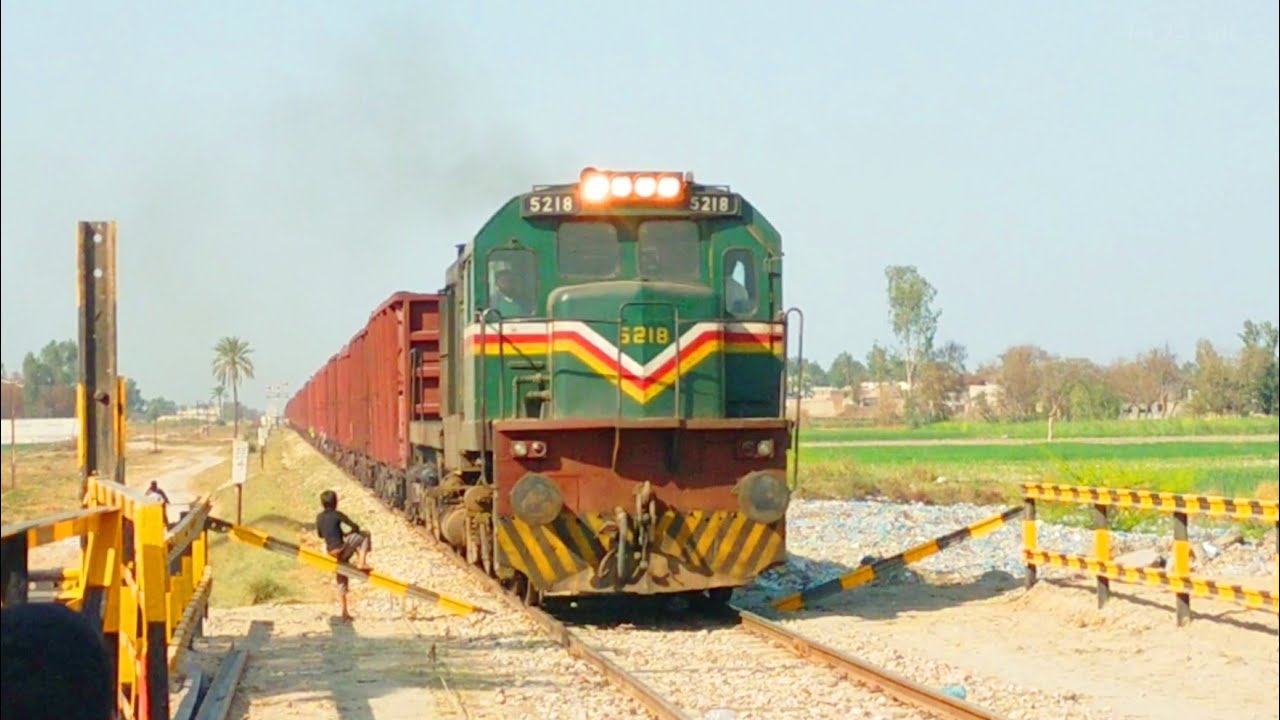 RGE-24 Locomotive Leading Long Mix Freight Train to Karachi