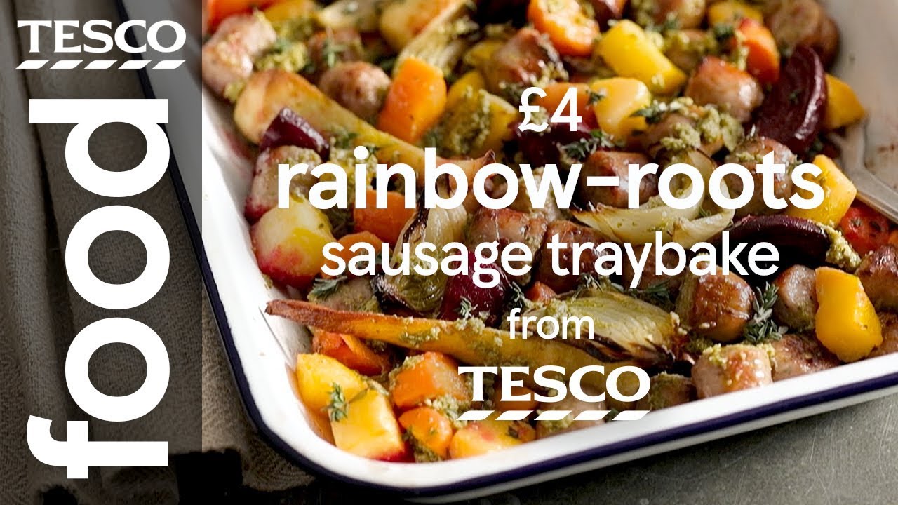 &pound;4 Sausage and Root Veg Traybake | Tesco Food
