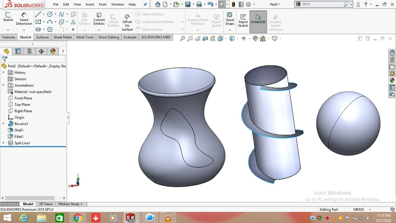 Split line command  | Solidworks Design Hub