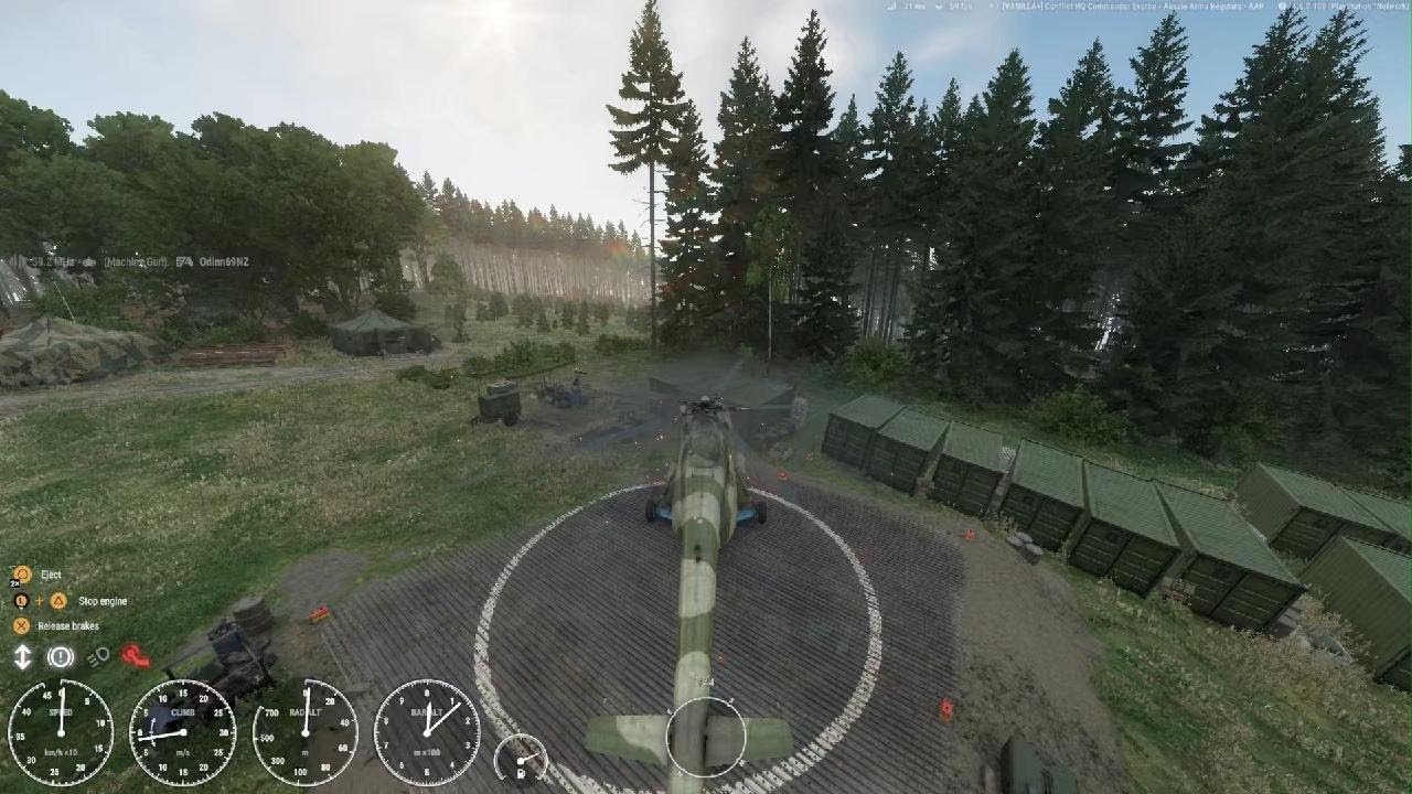 Damaged helicopter