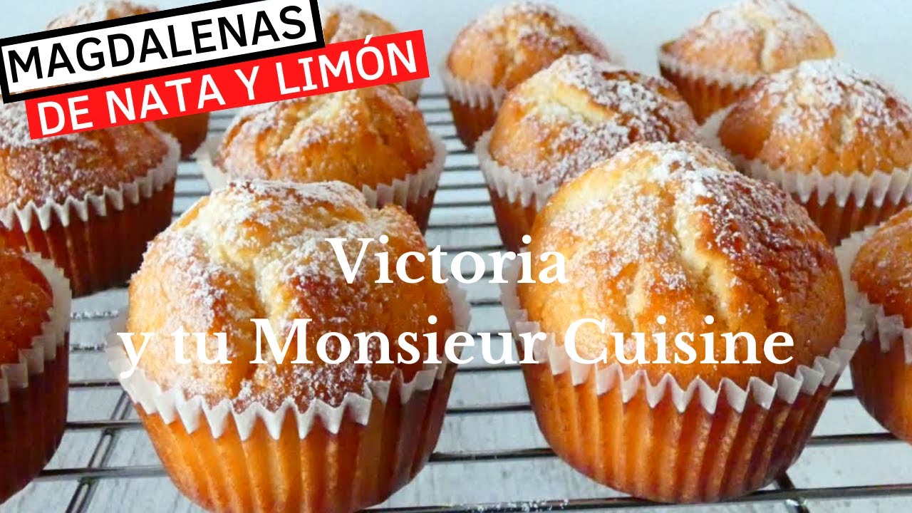 Cómo hacer MAGDALENAS DE NATA Y LIMÓN🍋🍋en Monsieur Cuisine y Thermomix