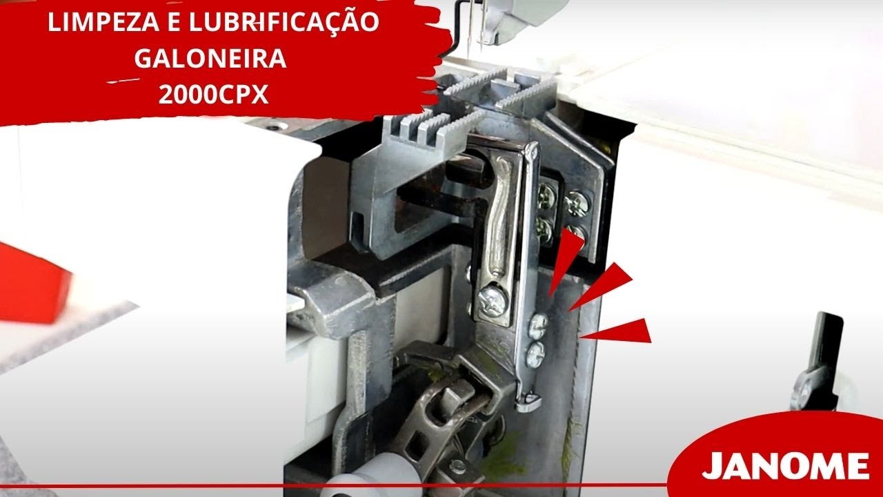 Limpeza e lubrificação na máquina galoneira Janome 2000CPX