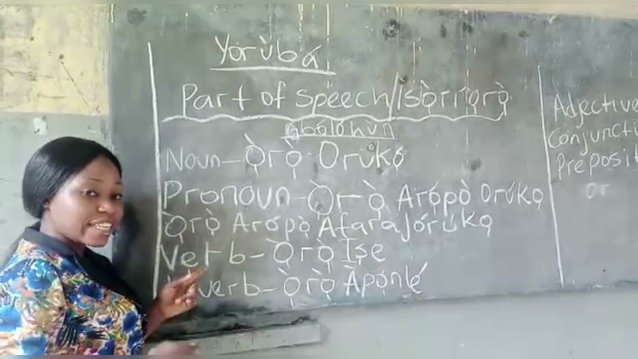 Ìsòrí òrò gbólóhùn èdè Yorùbá/Part of speech in Yorùbá-Class 05.