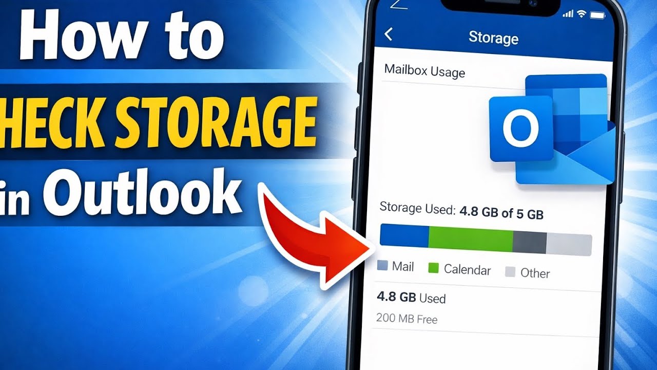 How to check storage Microsoft Outlook