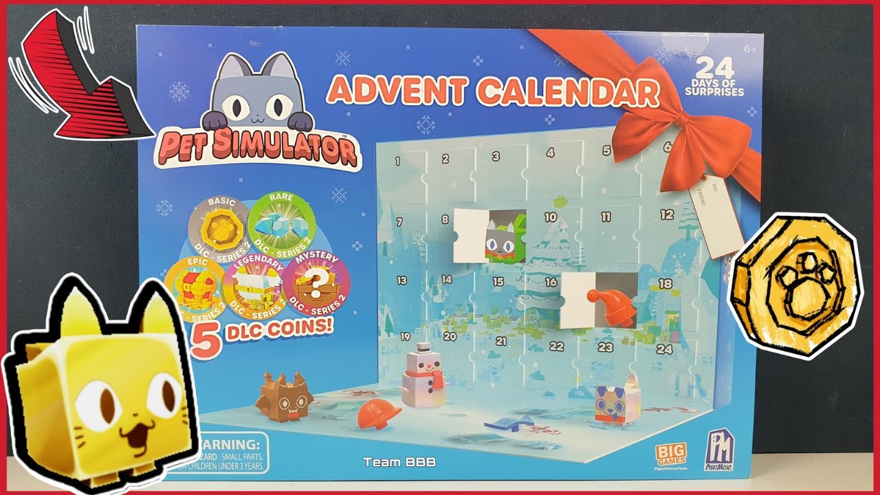 PET SIMULATOR X ADVENT CALENDAR! Unboxing Pet Sim X DLC codes and mini figures!