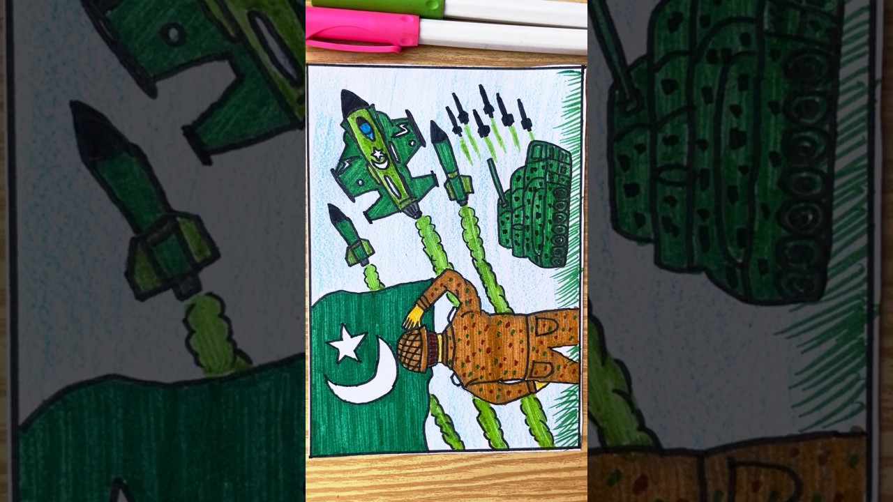 Plakat rysunkowy Marka e Haq #bunyanulmarsoos #markaehaq #pakarmy #pakistan #shorts