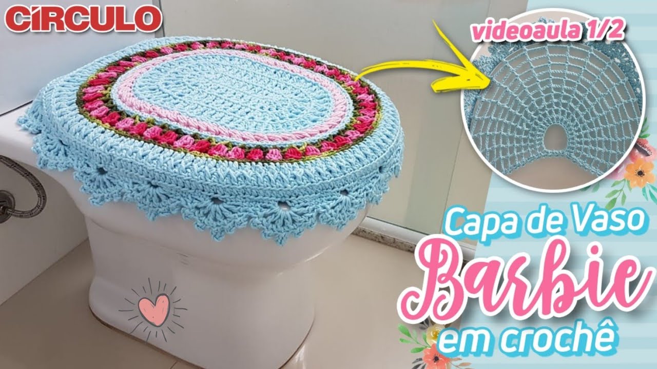 Capa de Vaso Barbie em Crochê 1/2
