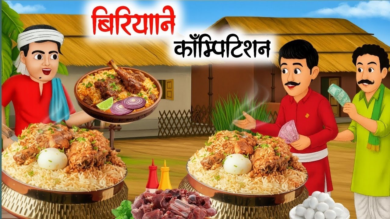 गांव में बिरयानी का कॉम्पिटिशन | Gav Me Biriyani Ka Competition | hindi story | hindi moral stories|