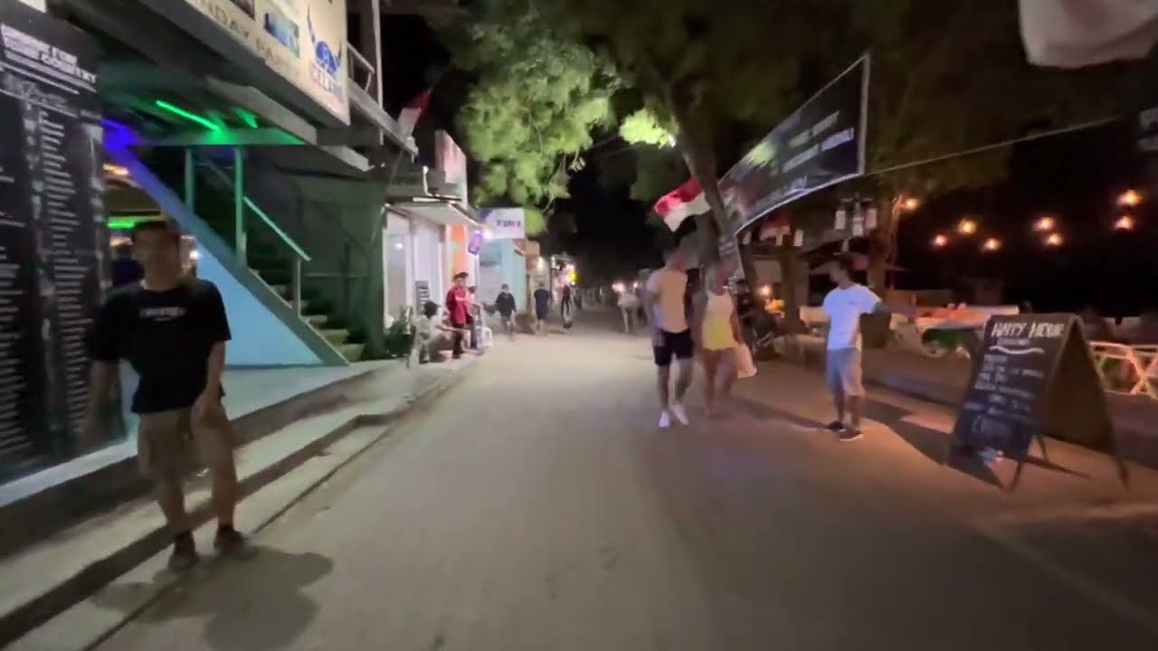 Walking Around Gili Trawangan, Lombok, Indonesia | 1080p
