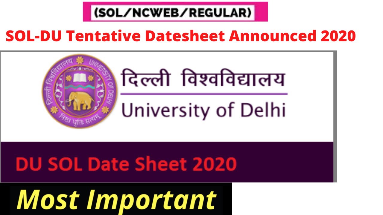 SOL DATE HAS BEEN ANNOUNCED || DU TENTATIVE DATE SHEET ANNOUNCED || SOL | NCWEB | REGULAR