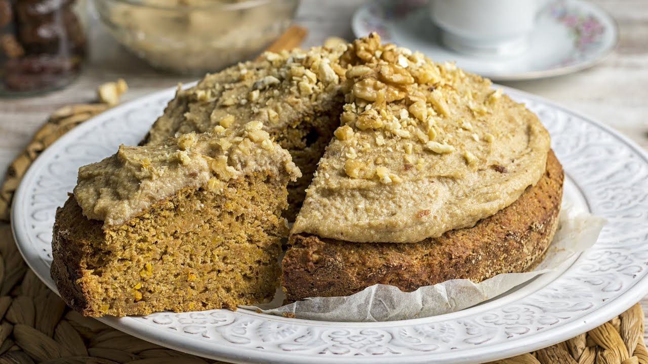 BIZCOCHO DE CALABAZA con Crema de Anacardos - Bizcocho Vegano ¡Saludable y Delicioso!