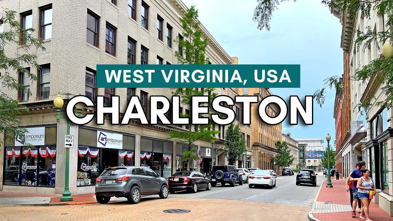 ЧАРЛСТОН, ЗАПАДНАЯ ВИРГИНИЯ, США - ОБЗОР ВЕДЕНИЯ ПО ЦЕНТРУ ГОРОДА - 4K