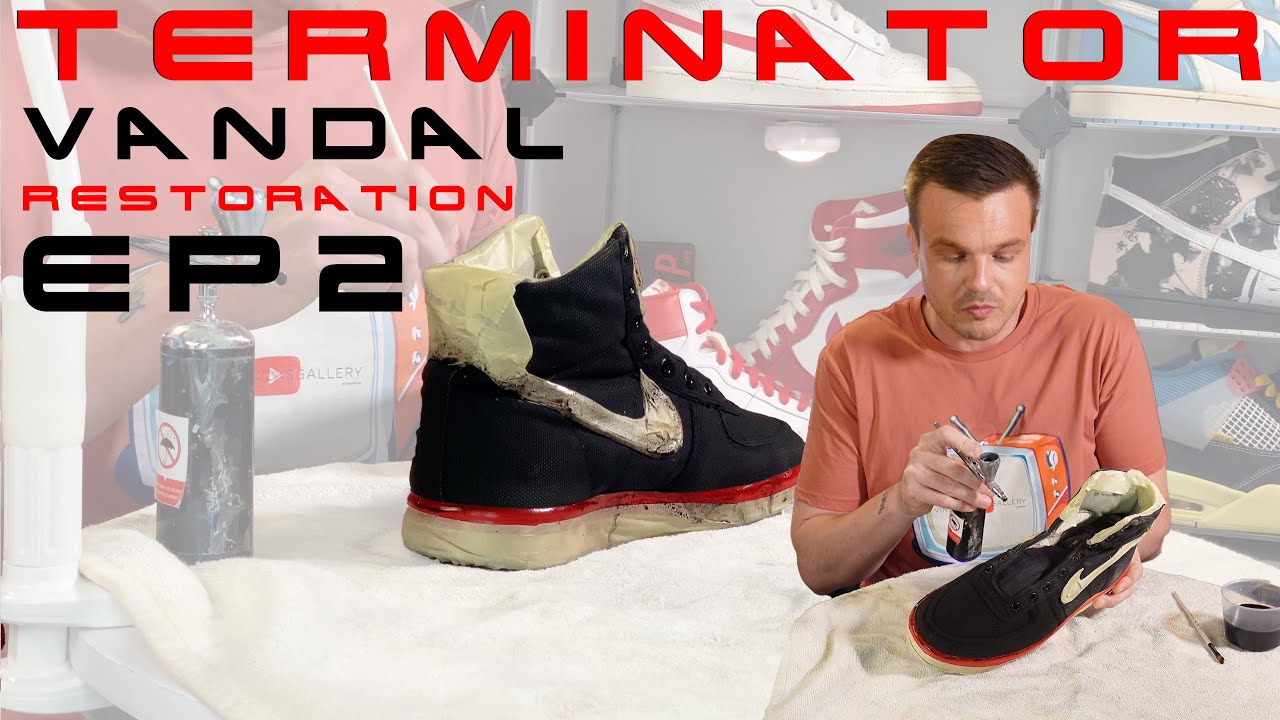Restoring the Sneakers from The Terminator Movie (36 year old Nikes) | Ep2 Time to DYE