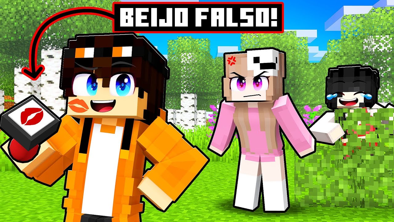STHAN TROLLOU sua NAMORADA com BEIJO FALSO no Minecraft!