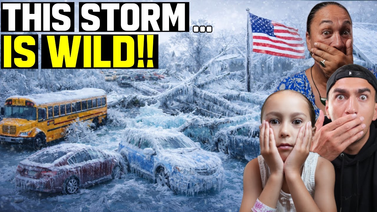 New Zealander Family Reacts to Extreme ICE STORM Right Now in America!