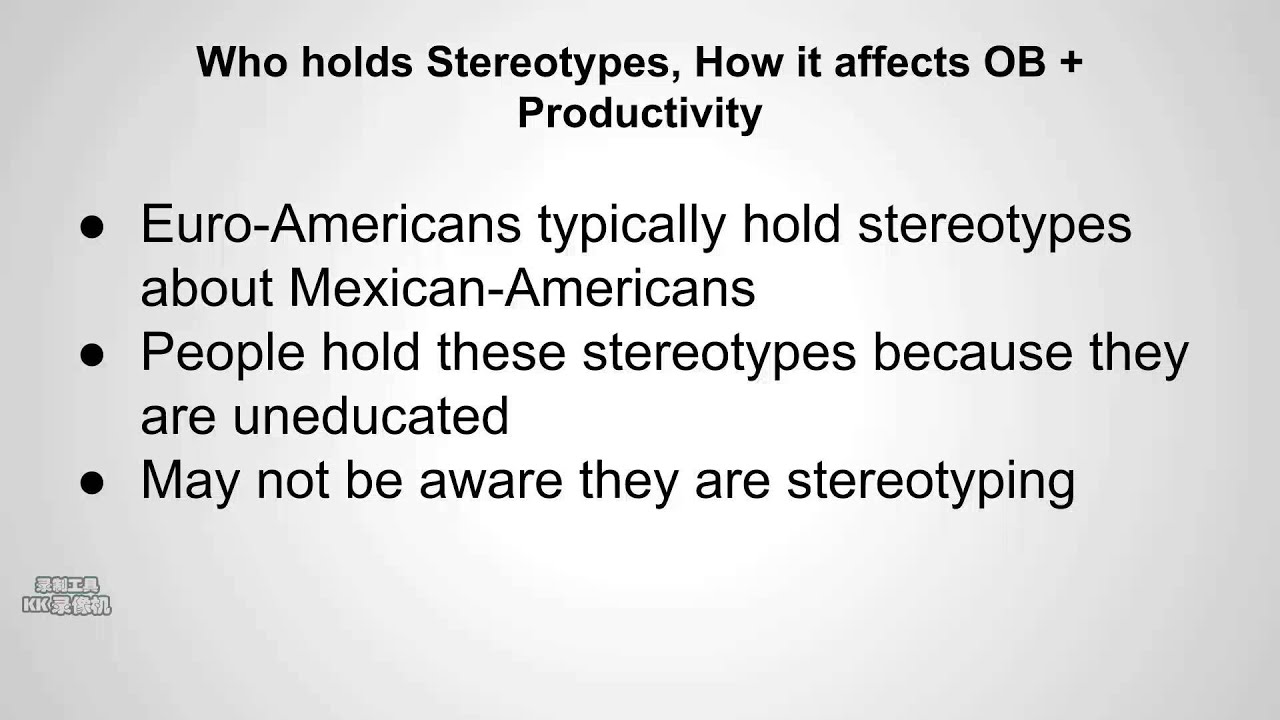 webniar, Stereotypes of Mexican-Americans