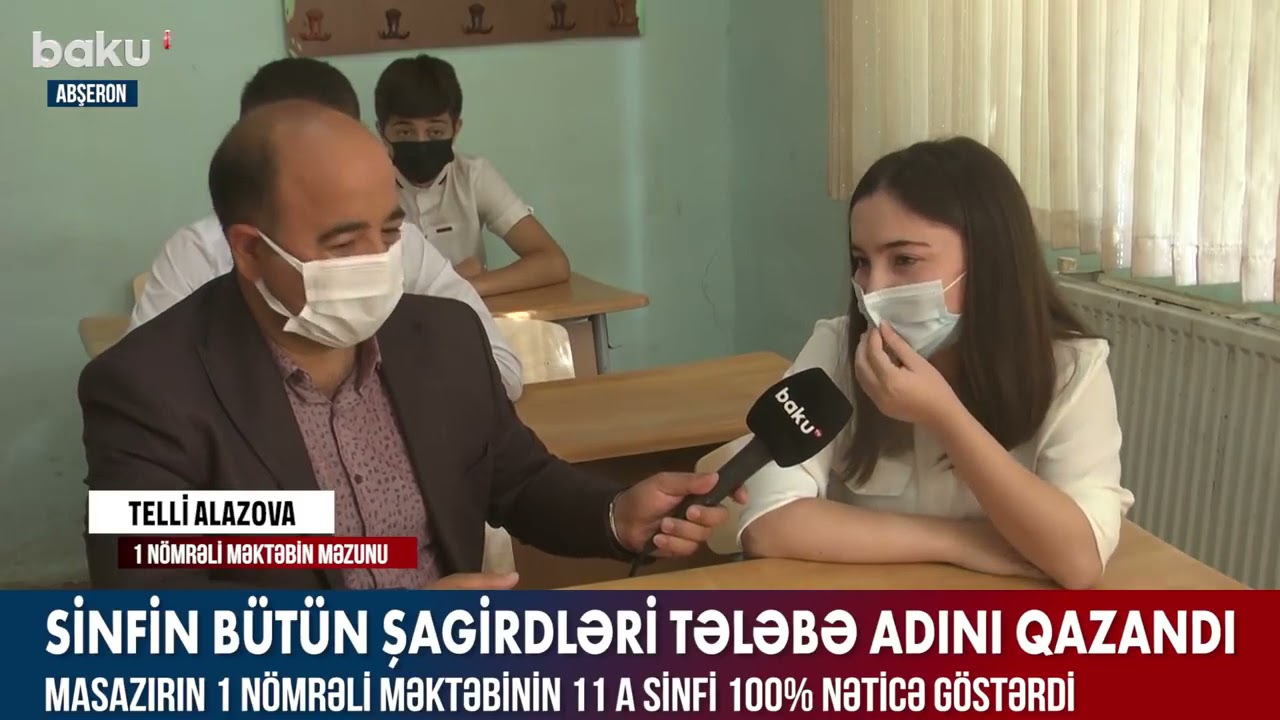 Masazır kənd 1 nömrəli məktəbin 11a sinfi ali məktəbə qəbul imtahanlarında 100% nəticə göstərib.