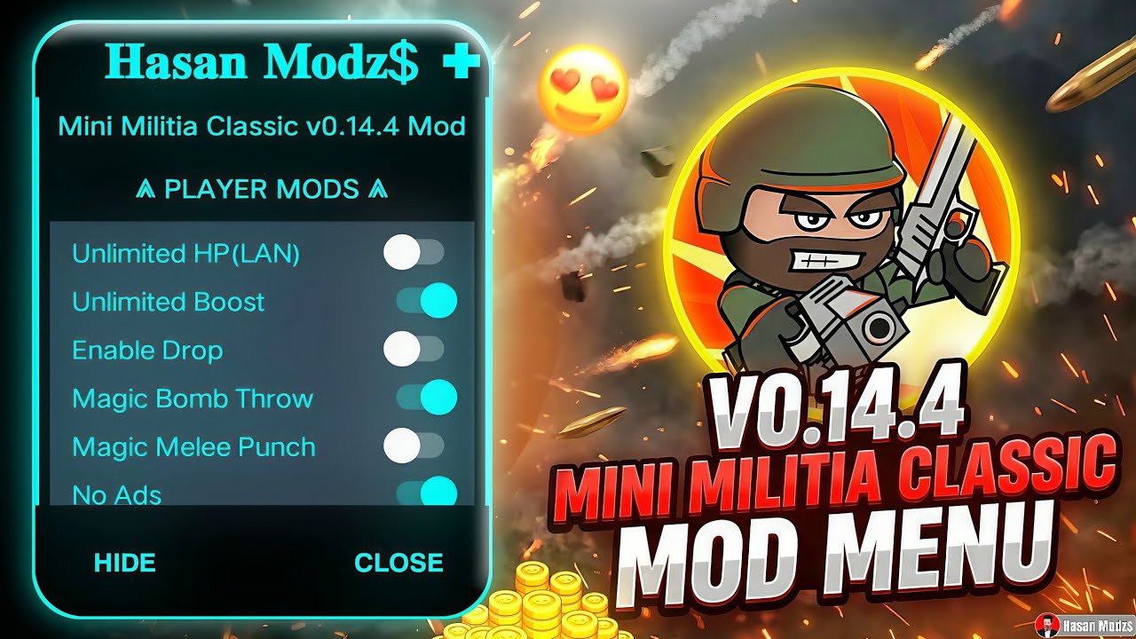 💥 Mini Militia Classic 0.14.4 Mod Menu 2026 🔥 || 100% Full Feature Unlock || Free Download ||By H.M