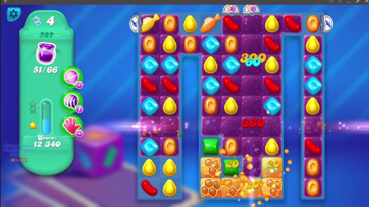 I barely won Level 787 - Candy Crush Soda Winter 2021