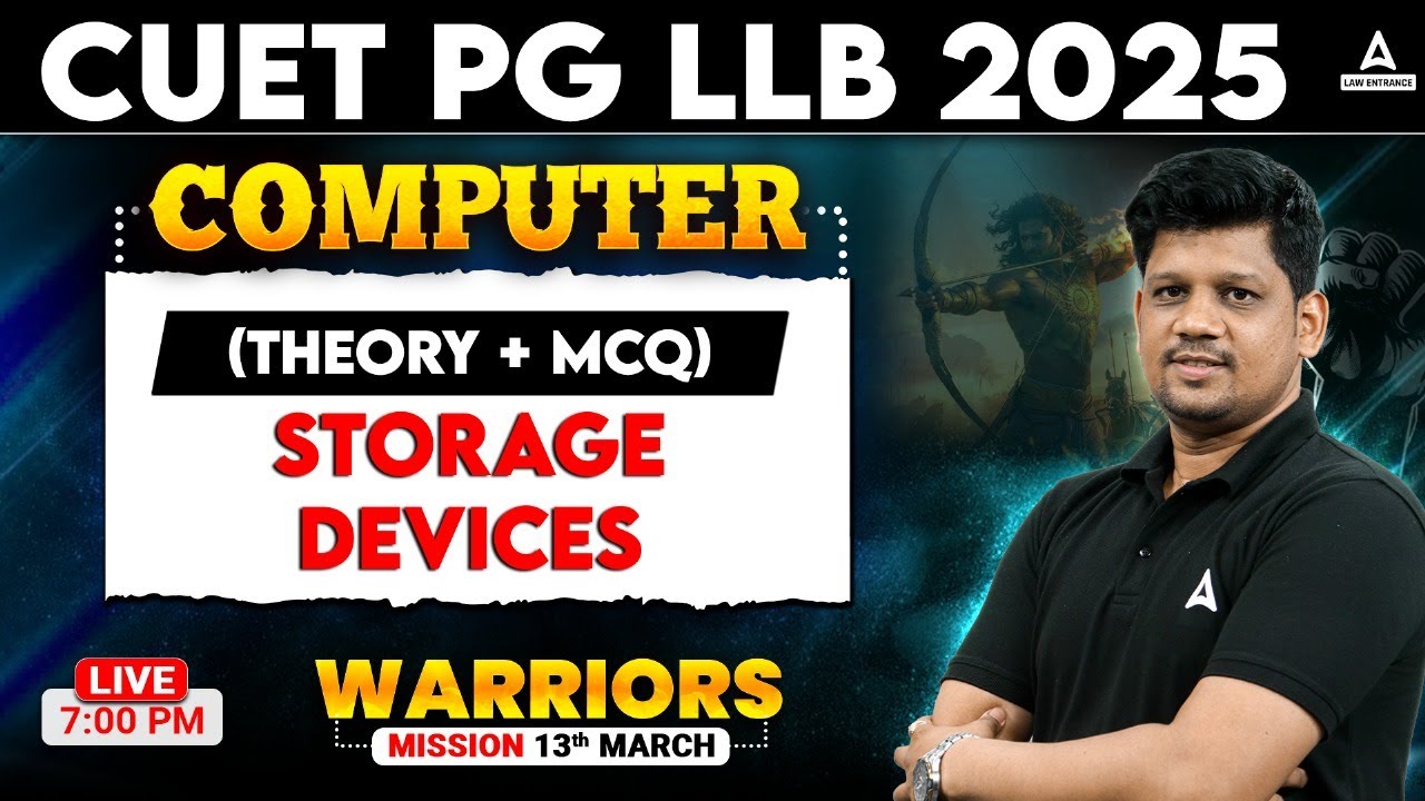 Computer Storage Devices MCQ for CUET PG LLB 2025 | Computer Class for CUET PG LLB 2025 Preparation