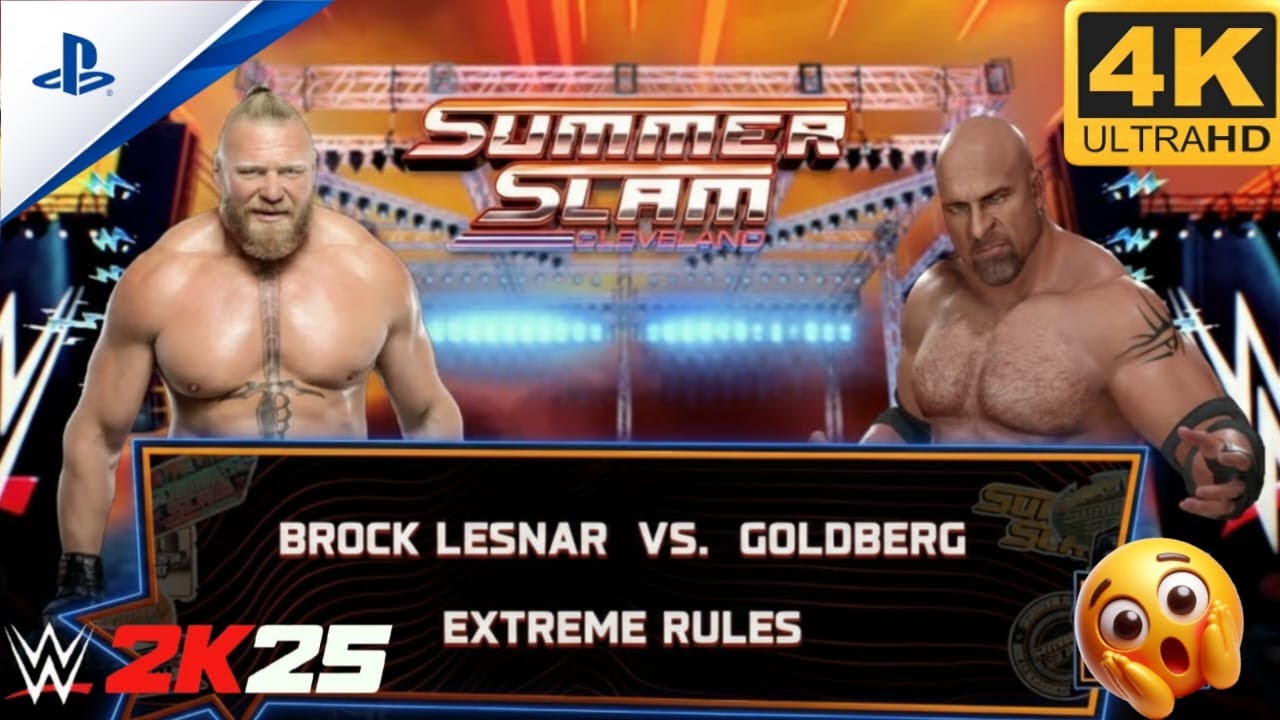 Brock Lesnar vs Goldberg – Extreme Rules Match | SummerSlam | WWE 2K25 Gameplay PS5 4K 60FPS