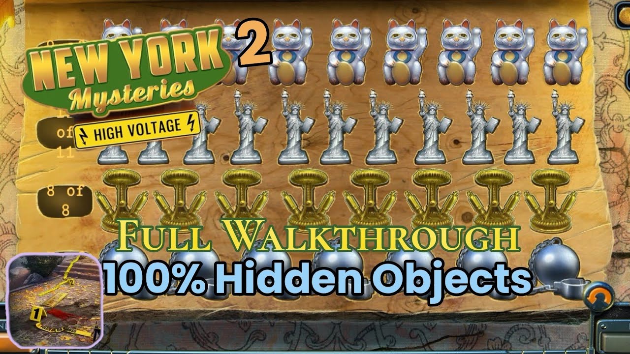 New York Mysteries 2: High Voltage. (Main+Bonus) 100% All Morphing and Hidden Objects.