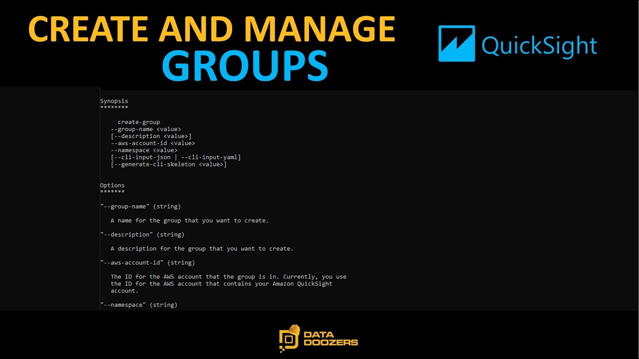 Create User Groups in Amazon Quicksight