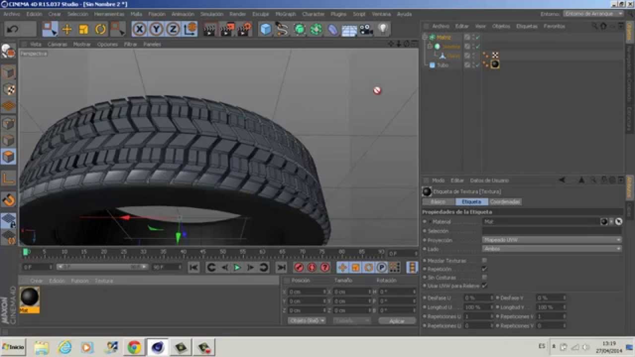 Modelar un neumático en cinema 4d