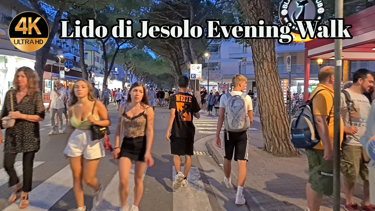 Lido di Jesolo Evening Walk Tour 4K