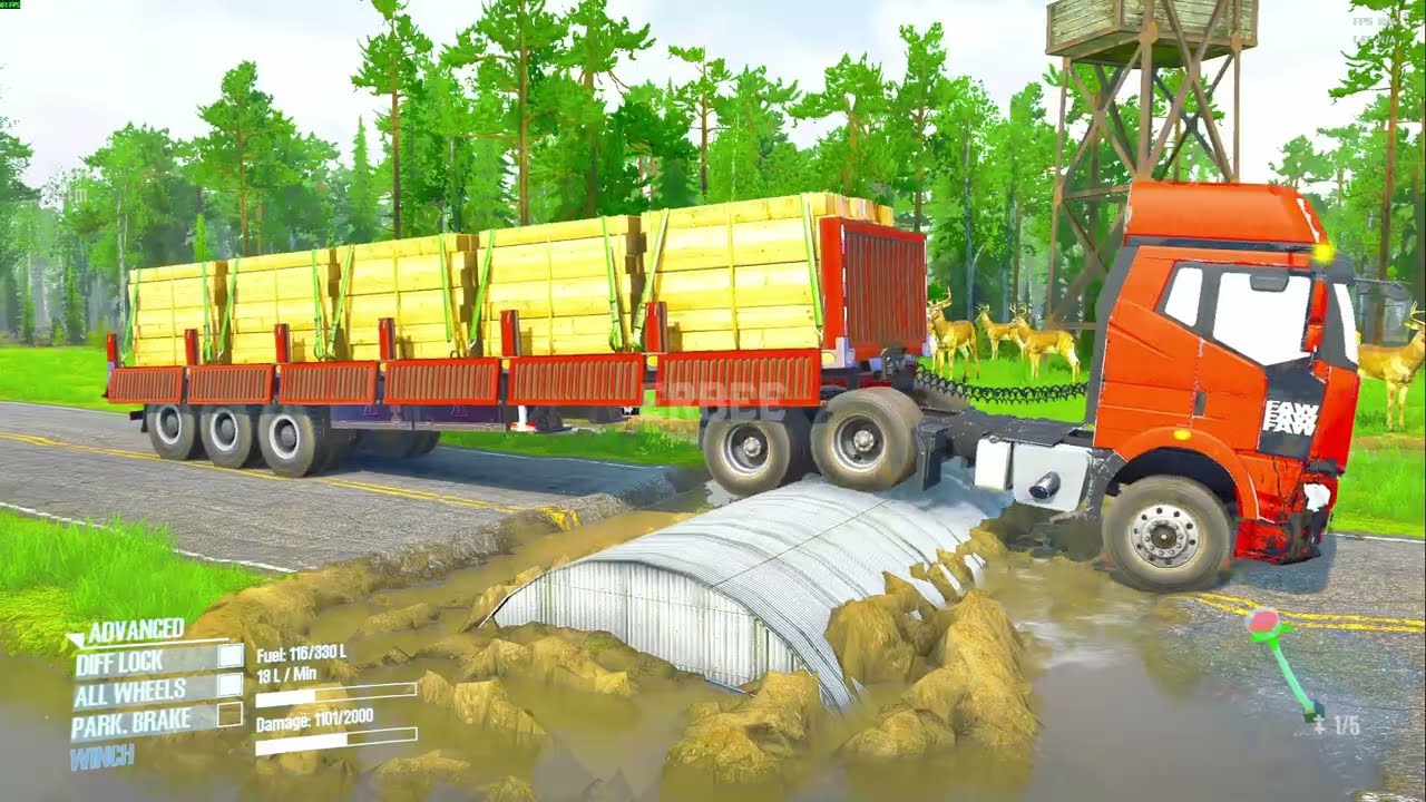 Truck vs Speedbumps Game daily 22 | Mudrunner