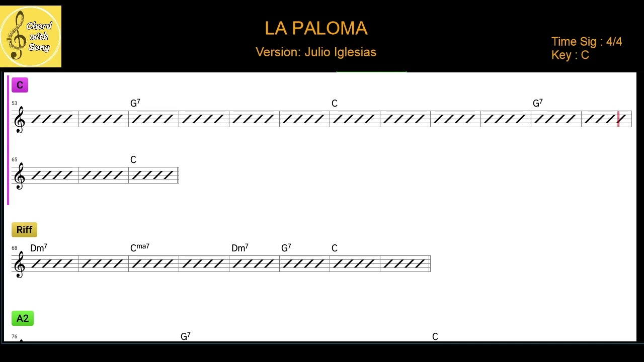 Chord with Song || La Paloma - Julio Iglesias