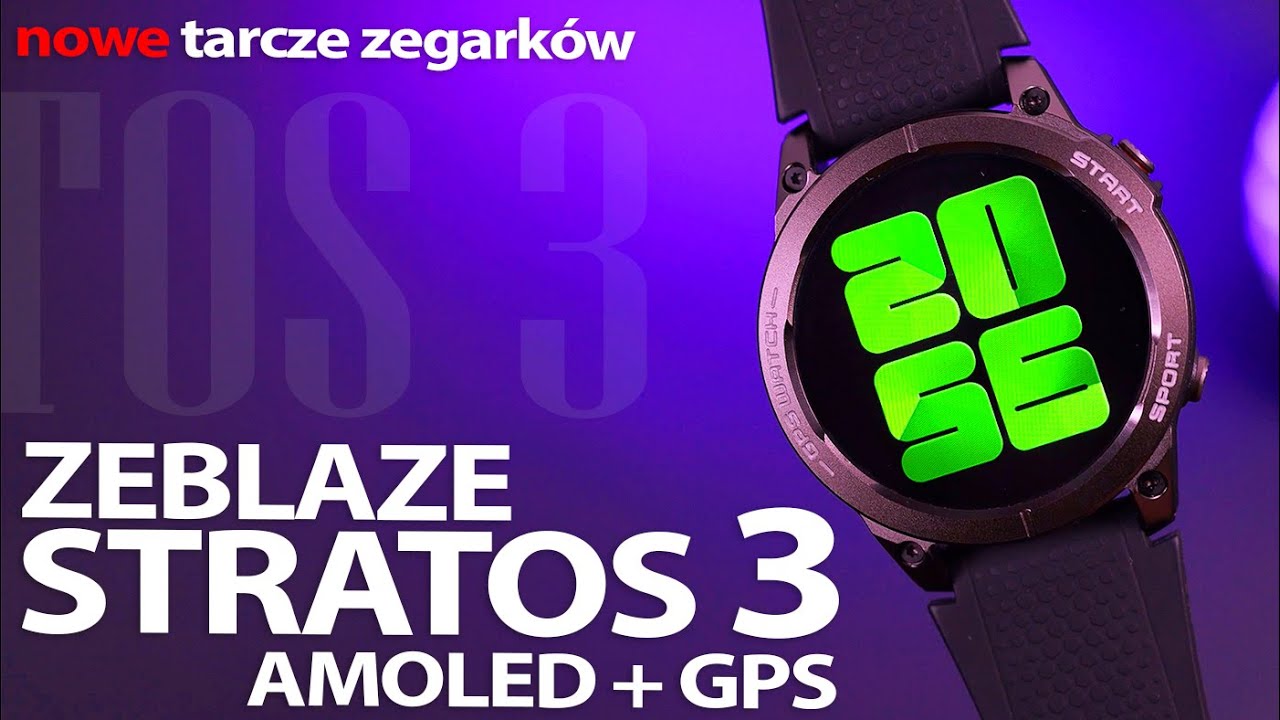 ZEBLAZE STRATOS 3 (Melanda). Recenzja zegarka z ekranem Amoled i GPS! Ukryte tarcze zegarowe!
