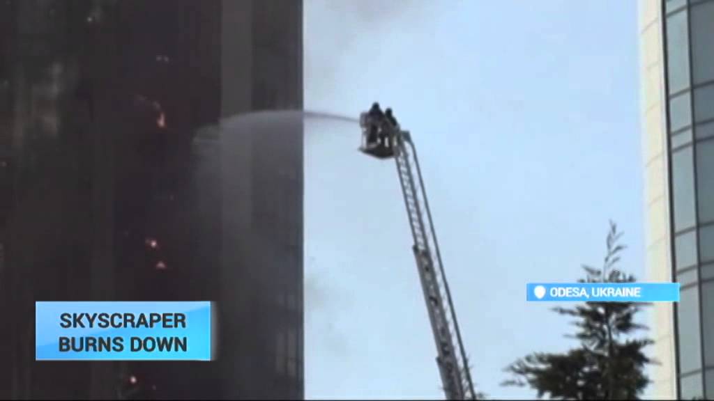 Odesa Skyscraper Burns: Luxury 22-storey building set on fire, two firemen injured