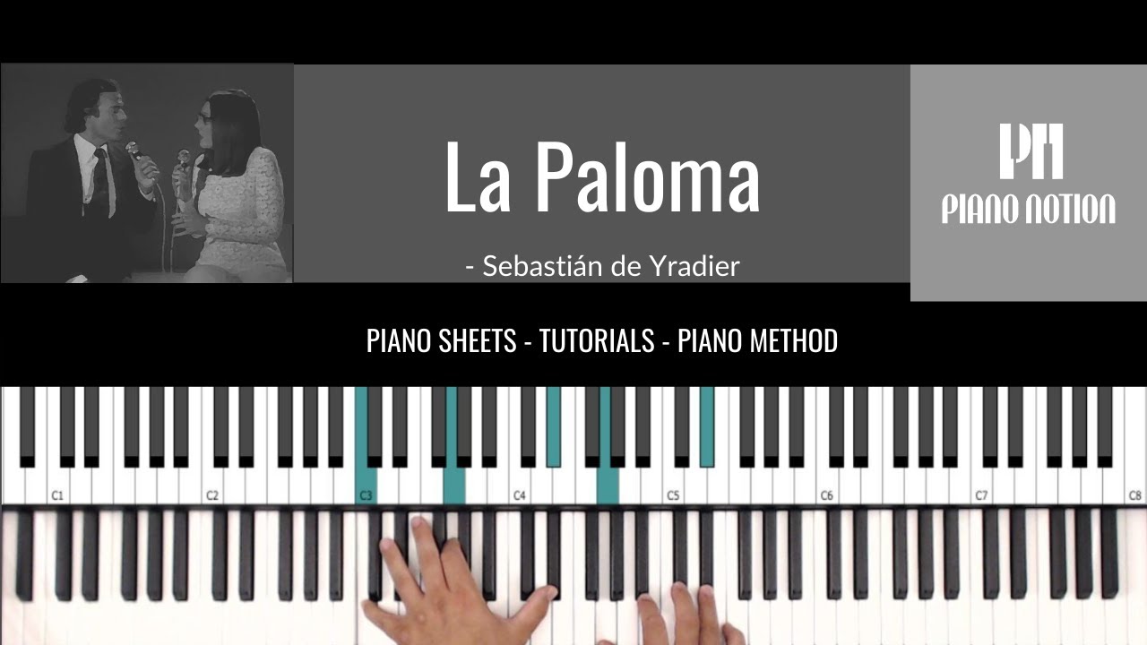 La Paloma - The Dove - Nana Mouskouri - Iglesias  (Sheet Music - Piano Solo - Cover - Tutorial)
