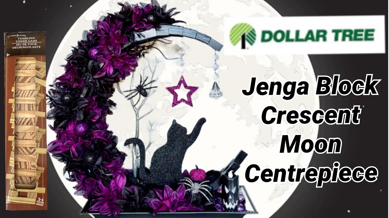 Dollar Tree 🌳 Jenga Block Crescent Moon 🌙 Centrepiece 