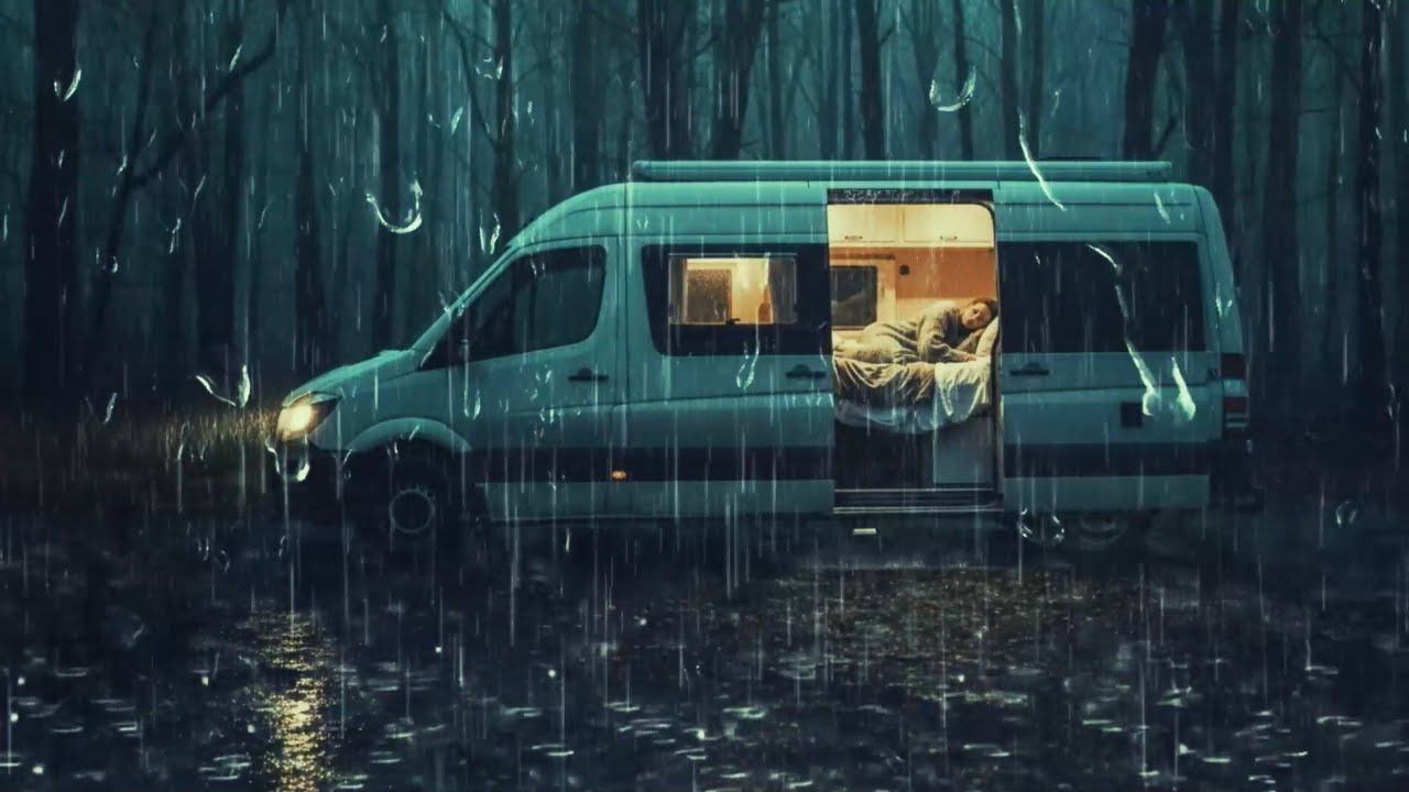 Rain Sounds for Sleeping 🌙 Heavy Rain & Soft Thunder in a Cozy Car for Quick Sleep, Relieve Stress