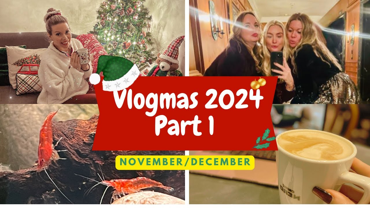 Vlogmas 2024! Pt. 1 🥂☕️🎄🦐 | Work party, cosy coffees, decorating for Christmas & our new pets 🤎
