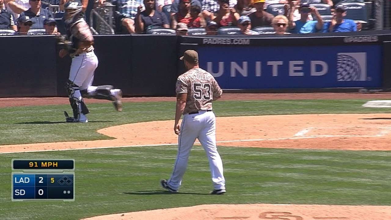 LAD@SD: Stults fans five through seven frames
