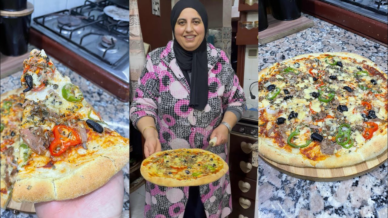 بيتزا لغدي دريها بوجه حمر و غدي تحكمي عليها من غدي ذوقيها و تنسياي عليك اي وصفة جربت من قبل 