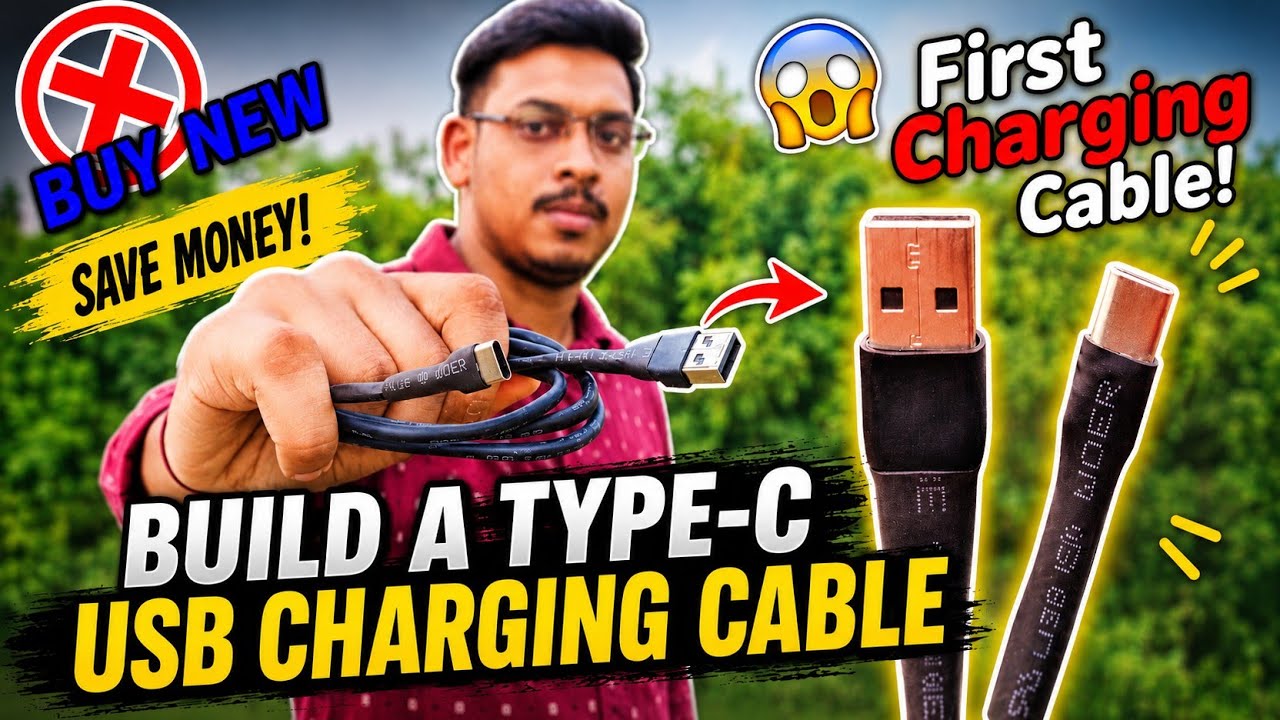Make at Home First Charging USB Type-C Cable from Old USB Cable||100%Working|बनाए एकType-C USB Cable