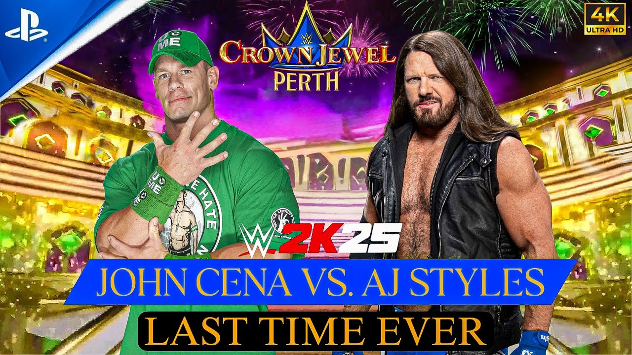 Джон Сина против Эй Джей Стайлза – ПОСЛЕДНИЙ В ИСТОРИИ бой на Crown Jewel | WWE 2K25 PS5