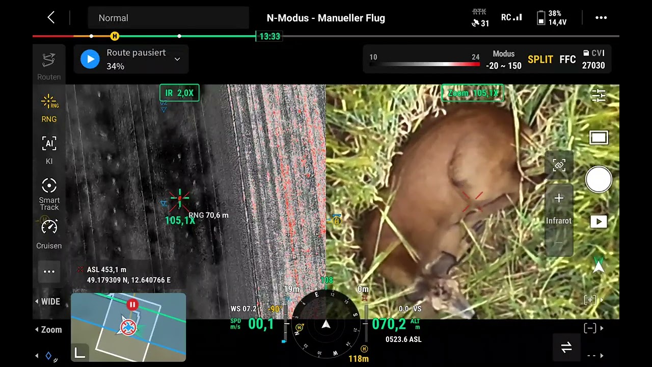 Übungsflug mit DJI Matrice 4TD.