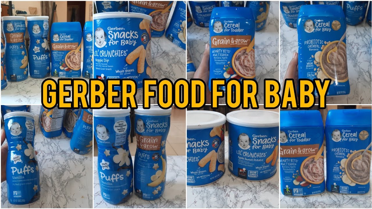 Gerber baby food review | how to make gerber cereals | gerber puffs | gerber crunchies.