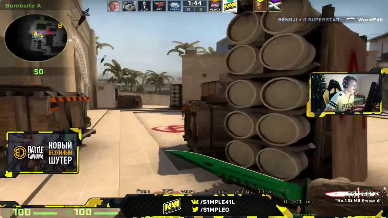 CS GO - S1mple playing FPL  de_mirage